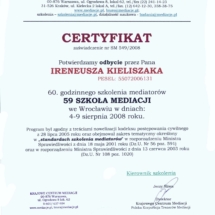 Certyfikat Szkoła Mediacji Wrocław